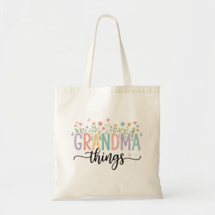 Sac fourre-tout floral Grandma Things - Grand-mère