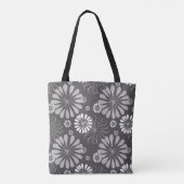 sac fourre-tout floral gris (Dos)