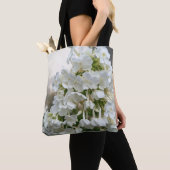 Sac fourre-tout floral Hydrangea blanc élégant | B (De près)