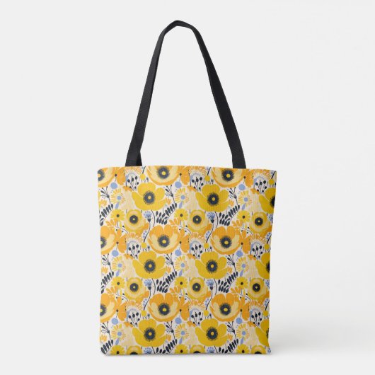 Sac fourre-tout floral jaune (Dos)