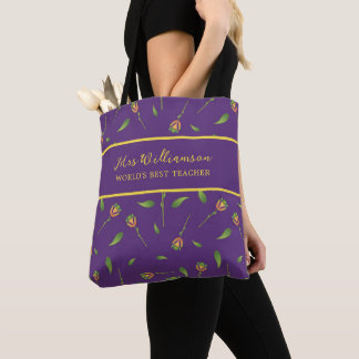 Sac fourre-tout floral moderne brillant de l'ensei