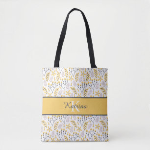 Sac fourre-tout floral monogrammé
