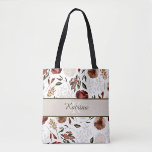 Sac fourre-tout floral monogrammé