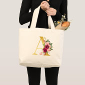 Sac fourre-tout Floral Monogramme "A" (Devant (produit))