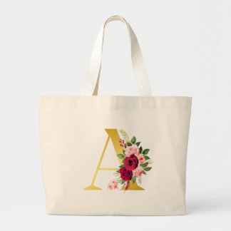 Sac fourre-tout Floral Monogramme "A"