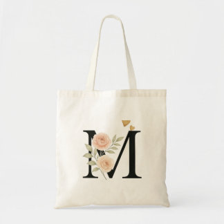Sac fourre-tout Floral Monogramme - Lettre M