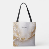 Sac fourre-tout floral or blanc (Dos)