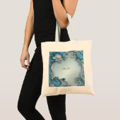 Sac fourre-tout Floral Orné Bleu (Devant (produit))