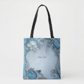 Sac fourre-tout Floral Orné Bleu (Devant)