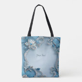 Sac fourre-tout Floral Orné Bleu (Dos)
