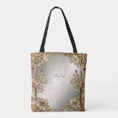 Sac fourre-tout floral orné or (Dos)