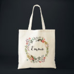 Sac fourre-tout floral personnalisé<br><div class="desc">Personnalisez ce beau sac fourre-tout avec votre propre texte. Vous avez la possibilité de modifier la couleur/la taille de police et de taper selon vos préférences. Si vous aimez cette impression, veuillez consulter le reste de ma ligne de cool à www.zazzle.com/kool27* et partager avec vos amis! Merci pour votre navigation...</div>