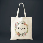 Sac fourre-tout floral personnalisé<br><div class="desc">Personnalisez ce beau sac fourre-tout avec votre propre texte. Vous avez la possibilité de modifier la couleur/la taille de police et de taper selon vos préférences. Si vous aimez cette impression, veuillez consulter le reste de ma ligne de cool à www.zazzle.com/kool27* et partager avec vos amis! Merci pour votre navigation...</div>