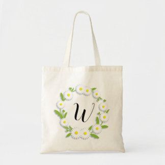 Sac fourre-tout floral personnalisé à marguerites