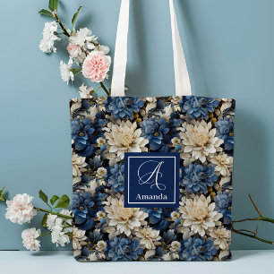 Sac fourre-tout floral personnalisé avec fleurs de