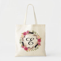 Sac fourre-tout floral personnalisé Bridesmaid Boh