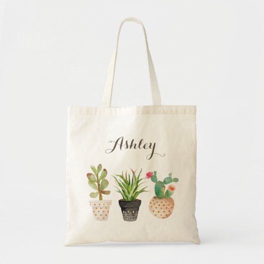 Sac fourre-tout floral personnalisé Cactus (Devant)