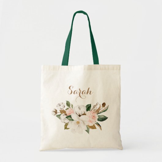 Sac fourre-tout floral personnalisé Magnolia (Devant)
