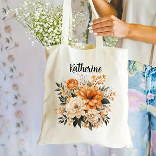 Sac fourre-tout floral personnalisé pour elle, dem