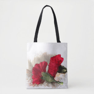 Sac fourre-tout Floral Red Carnation Garden Flower