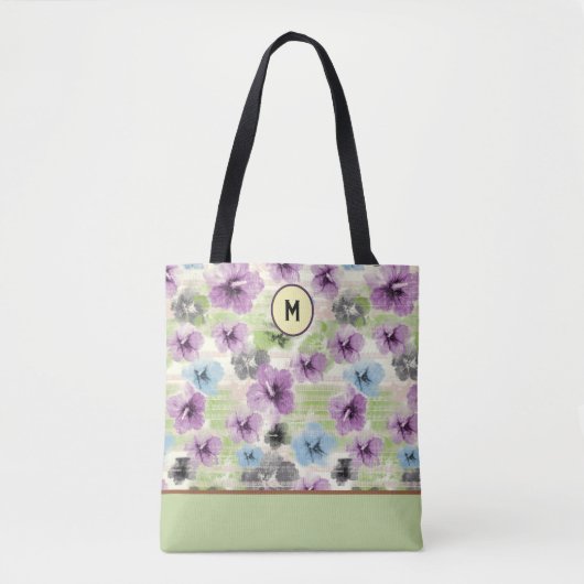 Sac fourre-tout Floral Retro Stylisé (Devant)