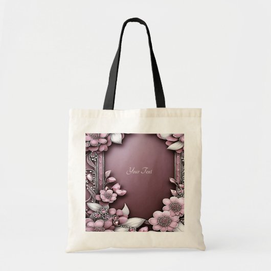 Sac fourre-tout floral rose (Devant)