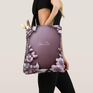 Sac fourre-tout floral rose