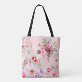 Sac fourre-tout floral rose doux et classique (Dos)