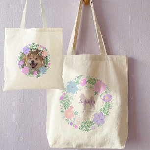 Sac fourre-tout floral Shiba Inu lavande – Pour l'