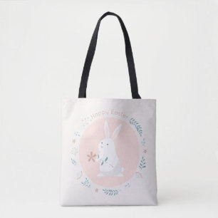 Sac fourre-tout floral simple au lapin de Pâques  