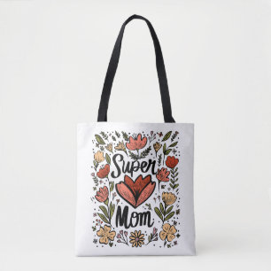 Sac fourre-tout floral Super Mom