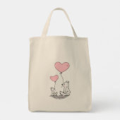 Sac fourre-tout Foxy coeurs roses (Dos)