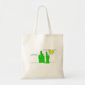 Sac fourre-tout funky Cactus Doodle vert chanceux (Devant)