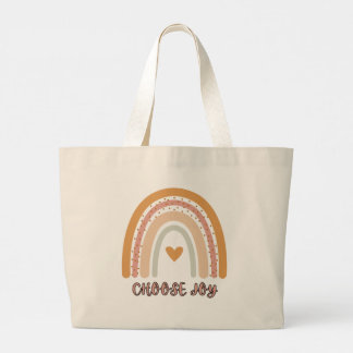 Sac fourre-tout géant Boho Rainbow « Choisissez la