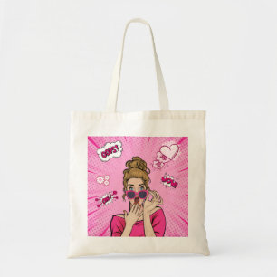 Sac fourre-tout Glam Girl Pink Pop Art