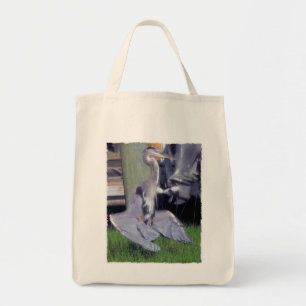 Sac fourre-tout Grand Héron bleu se faisant bronze