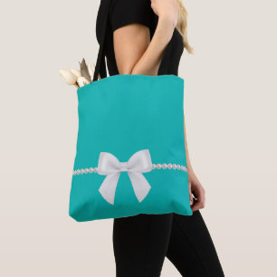 Sac fourre-tout Grand nœud blanc et perles Inspi