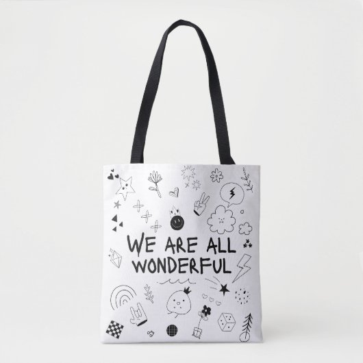 Sac fourre-tout graphique mignon - Affirmation mot (Devant)