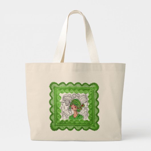 Sac fourre-tout Green Flapper Girl (Dos)