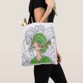 Sac fourre-tout Green Flapper Girl (De près)