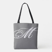Sac fourre-tout gris/noir monogramme (Dos)