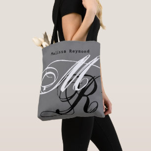 Sac fourre-tout gris/noir monogramme