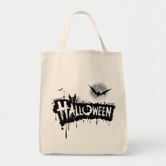 Sac fourre-tout Halloween design foncé (Devant)