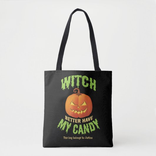 Sac fourre-tout Halloween personnalisé (Devant)