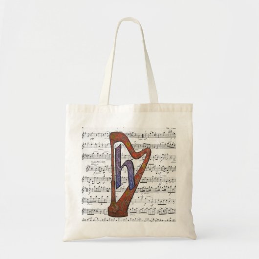 Sac fourre-tout Harpe et Musique (Devant)
