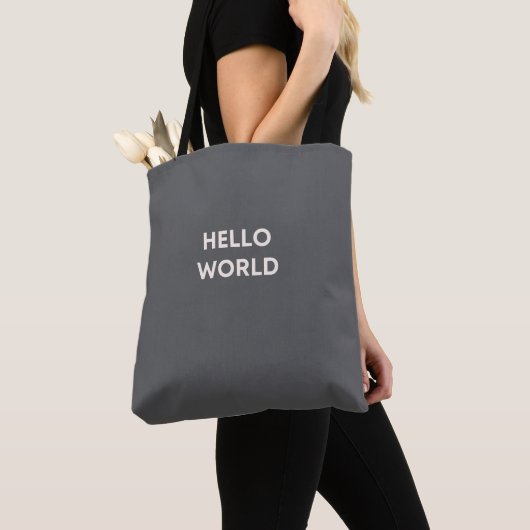 sac fourre-tout "Hello World" - Codage et programm (De près)