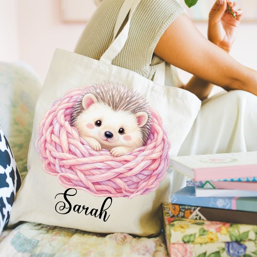 Sac fourre-tout hérisson tricoté