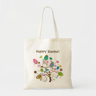 Sac fourre-tout heureux à Pâques