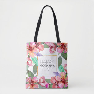 Sac fourre-tout heureux floral élégant au jour d
