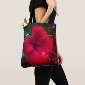 Sac fourre-tout "Hibiscus rouge" (De près)